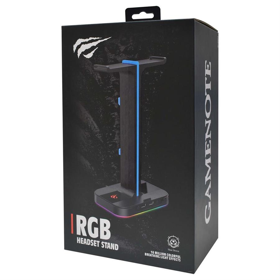 Oferta 'havit RGB Soporte de Cascos Gaming Dual con 2 Cargador USB