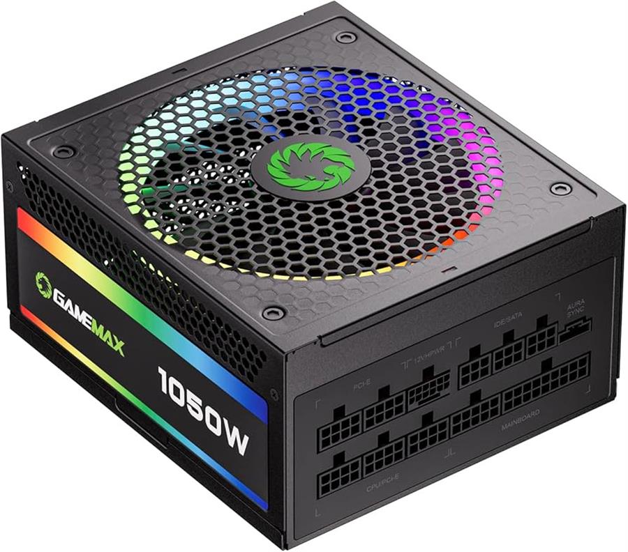 GAMEMAX RGB-1050 CERTIFICADA 80+ GOLD / CON VENTILADOR ARGB 14CM ULTRA SILENCIOSO / 1050 WATTS / ATX3 PCIe5.0
