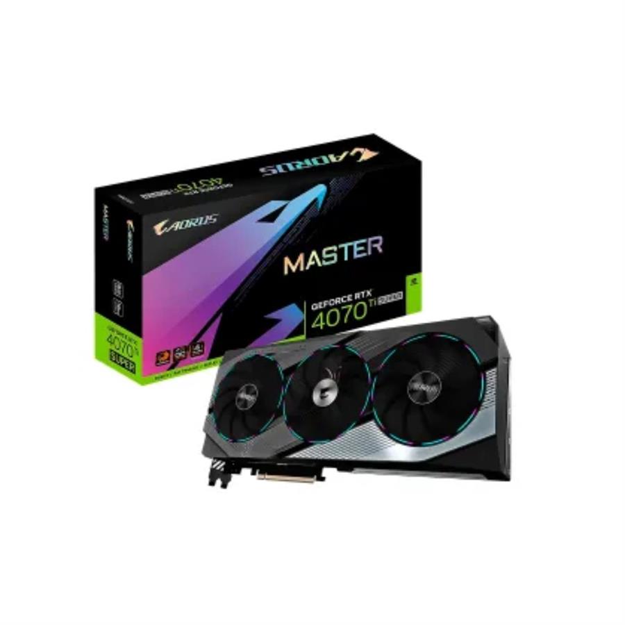 VIDEO GIGABYTE AORUS GEFORCE RTX-4070 TI SUPER MASTER 16GB GDDR6X 256BIT HDMI 3DP 3VENT. PCIE 4.0