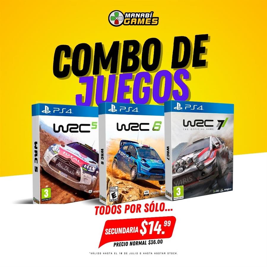 COMBO WRC 5 + WRC 6 + WRC 7 PS4 SECUNDARIA