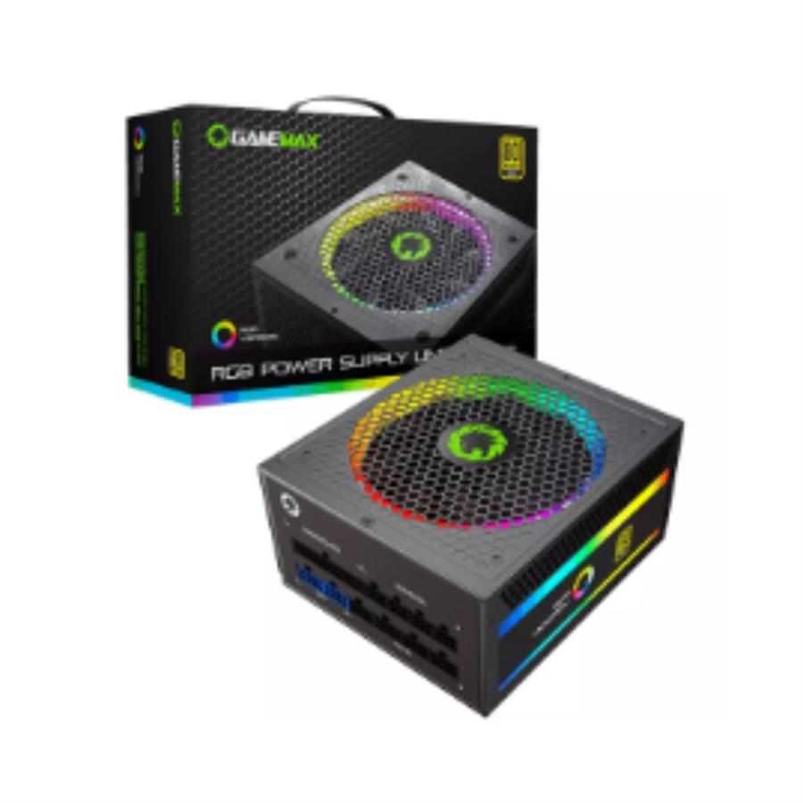 GAMEMAX RGB-850 CERTIFICADA 80+ GOLD / CON VENTILADOR ARGB 14CM ULTRA SILENCIOSO / 850 WATTS / ATX3 PCIe5.0