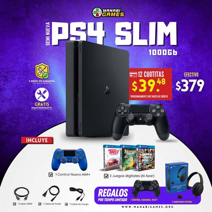 CONSOLA PLAYSTATION 4 SLIM 1TB SEMI-NUEVA [1412]