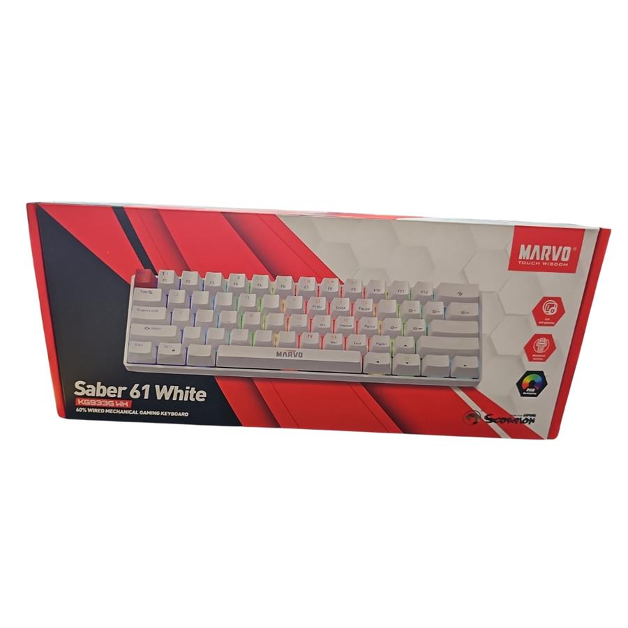 TECLADO MECANICO SABER 60% KG933G WH [3282]