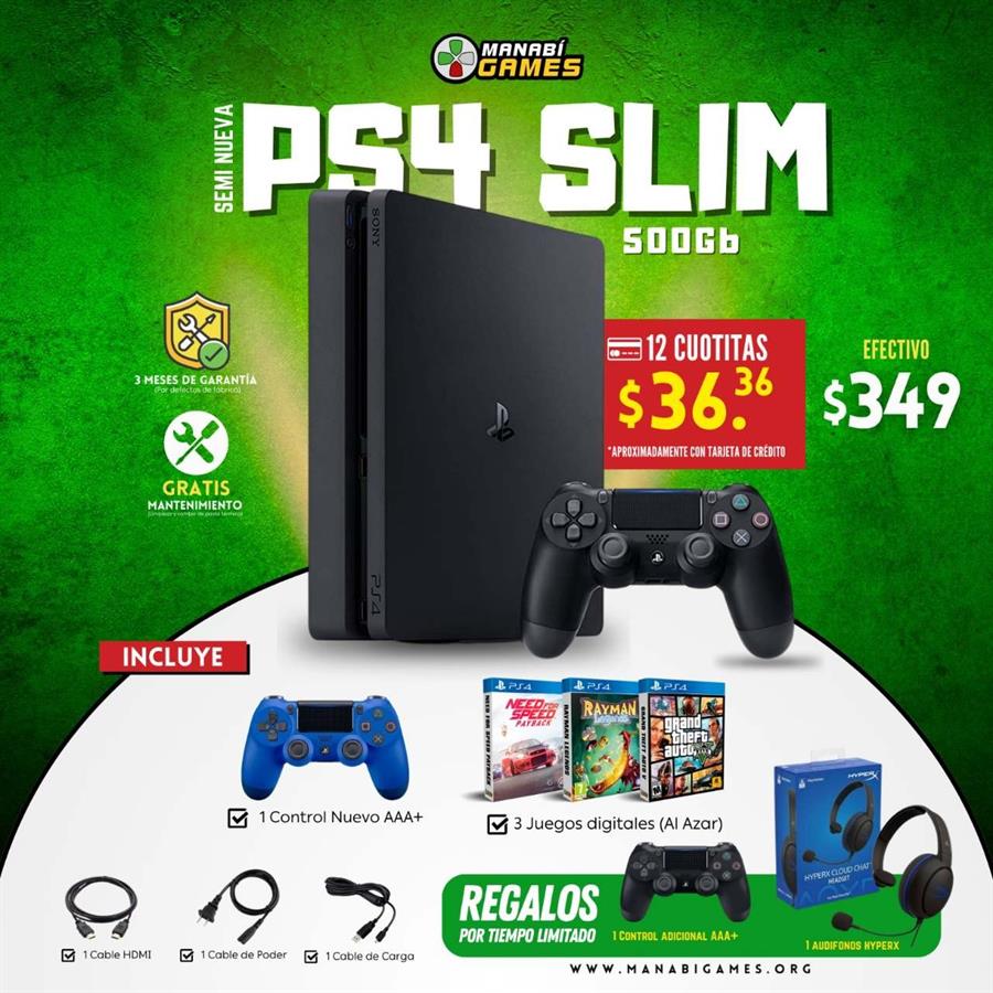 CONSOLA PLAYSTATION 4 SLIM 500GB SEMI-NUEVA [1408]