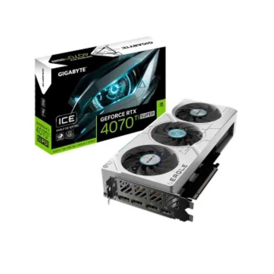 VIDEO GIGABYTE GEFORCE RTX-4070 TI SUPER EAGLE OC ICE 16GB GDDR6X 256BIT HDMI 3DP 3VENT. PCIE 4.0