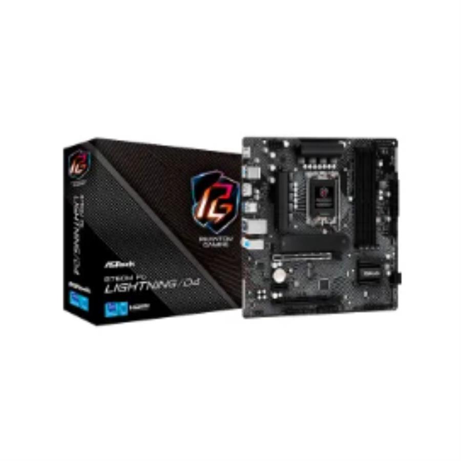 MBO ASROCK B760M PG LIGHTNING D4 14-13-12VA LGA1700 DDR4-5333 HDMI DP 2M.2 USB-C PCIE4.0