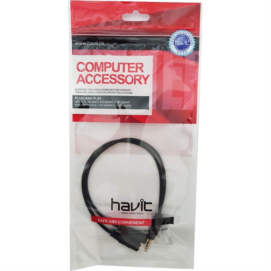 ADADTADOR HAVIT 3.5MM 2 HEMBRAS 1 MACHO HV-G06 [3314]