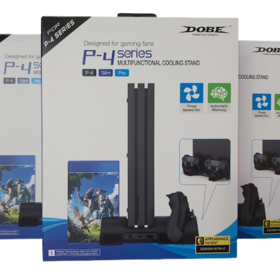 COOLER STAND CON CARGADOR DOBLE PS4/ SLIM/ PRO DOBE TP4-0406B [3419]